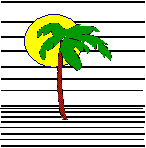 palmtree with sun behind it